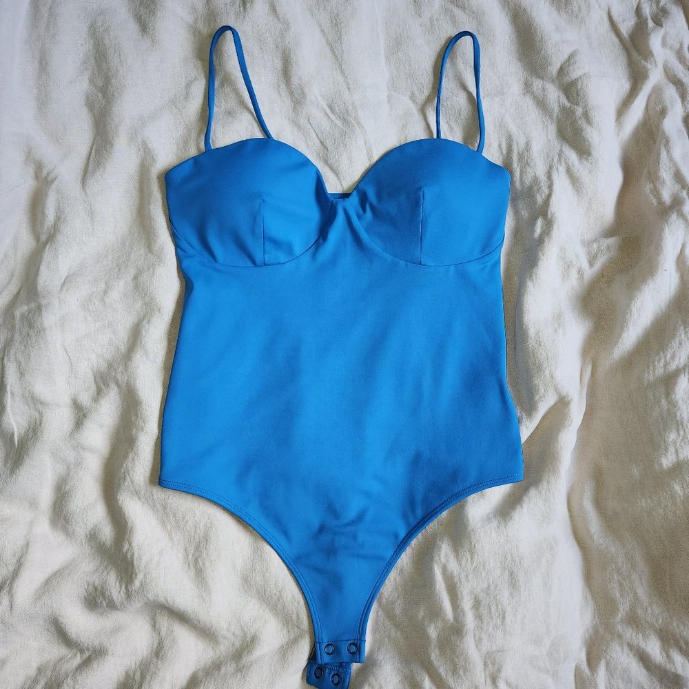 Express Body Contour Bustier Bodysuit With Bra Cups